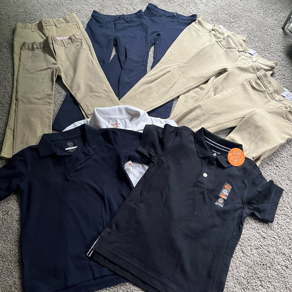Size 6 uniform bundle. Shirts, pants, skirts
